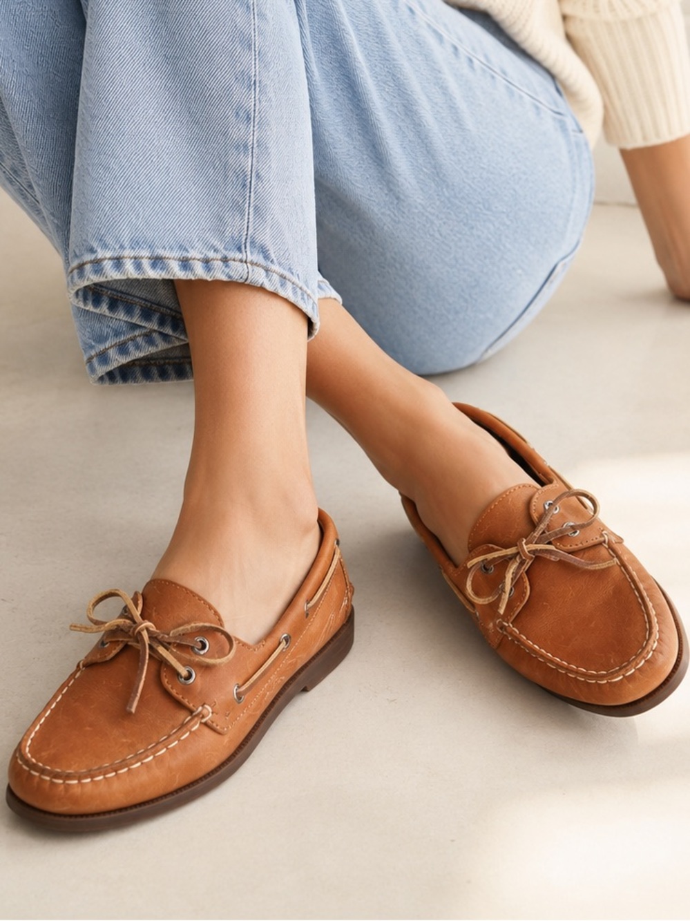 Sperry Authentic Original 2-Eye Caramel Leather Loafer Boat Shoe